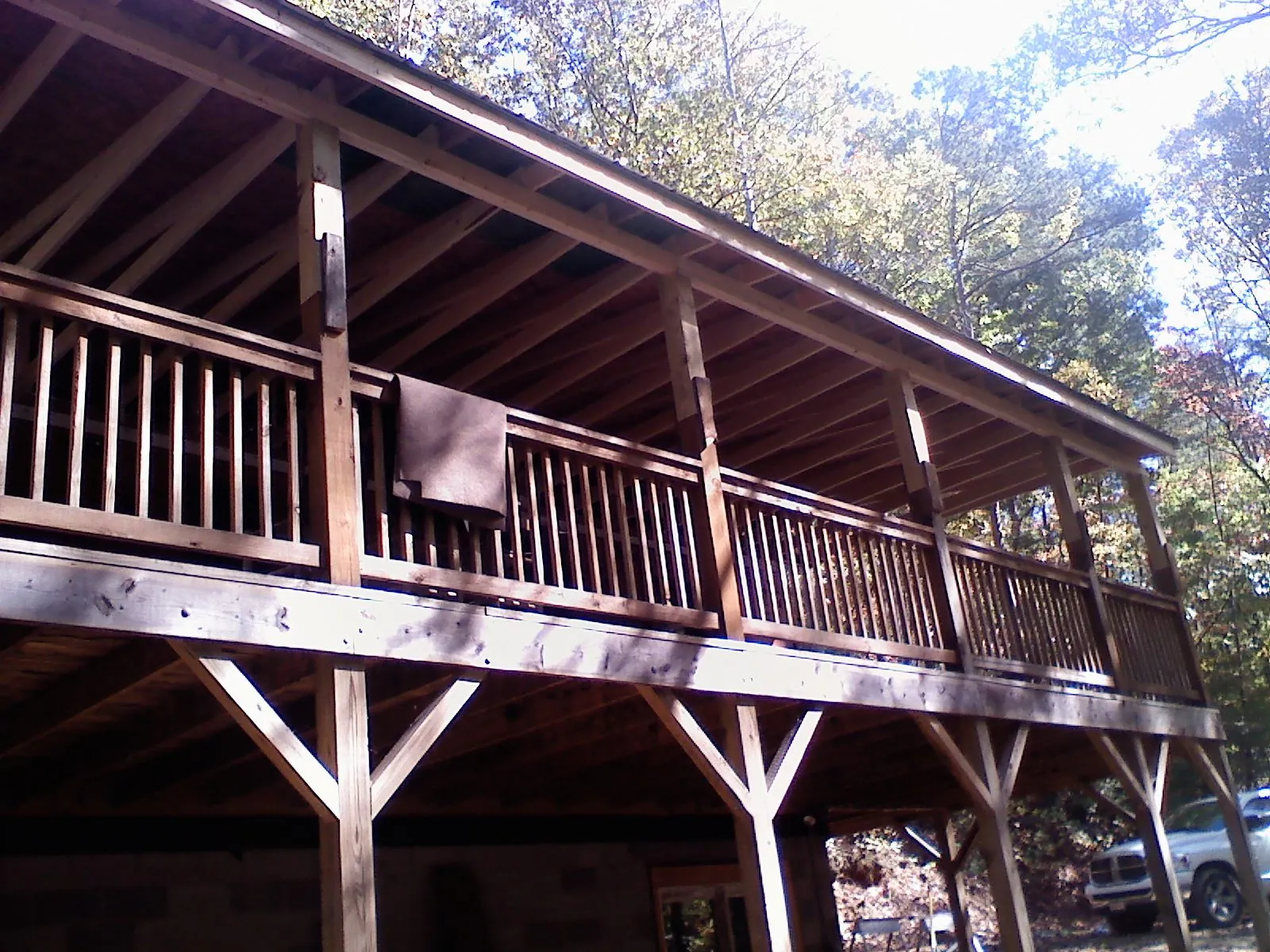 Timber framing under a new elevated porch and deck — Roof Leak Repair in Meeker by Roofing Brothers